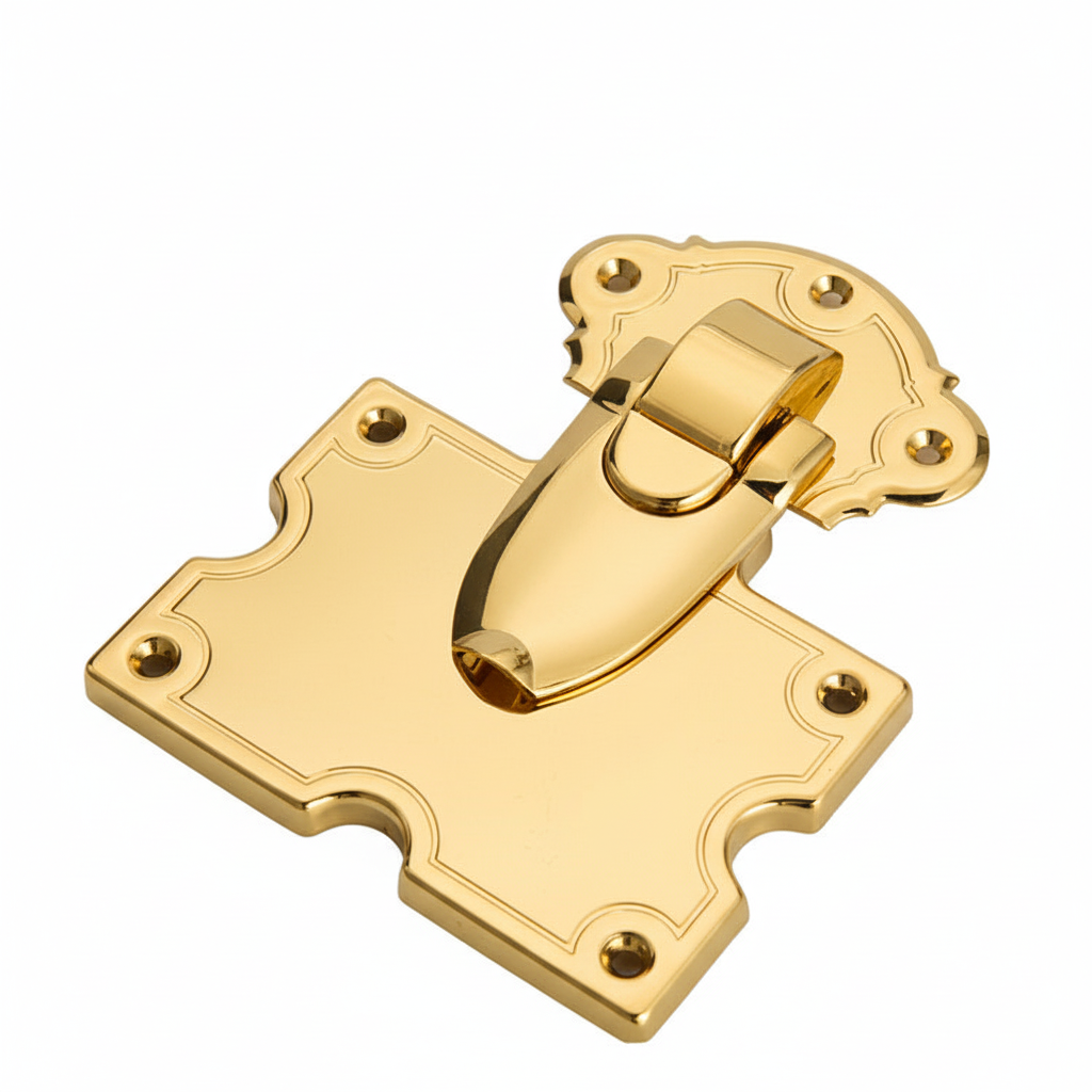 JHF193 decorative trunk hasp lock gold finish