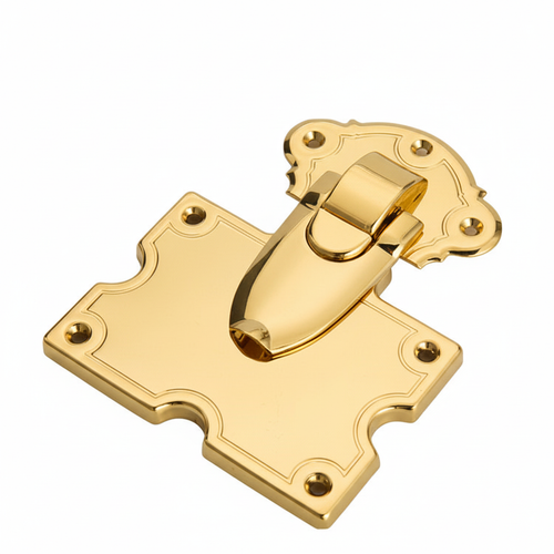JHF193 decorative trunk hasp lock gold finish