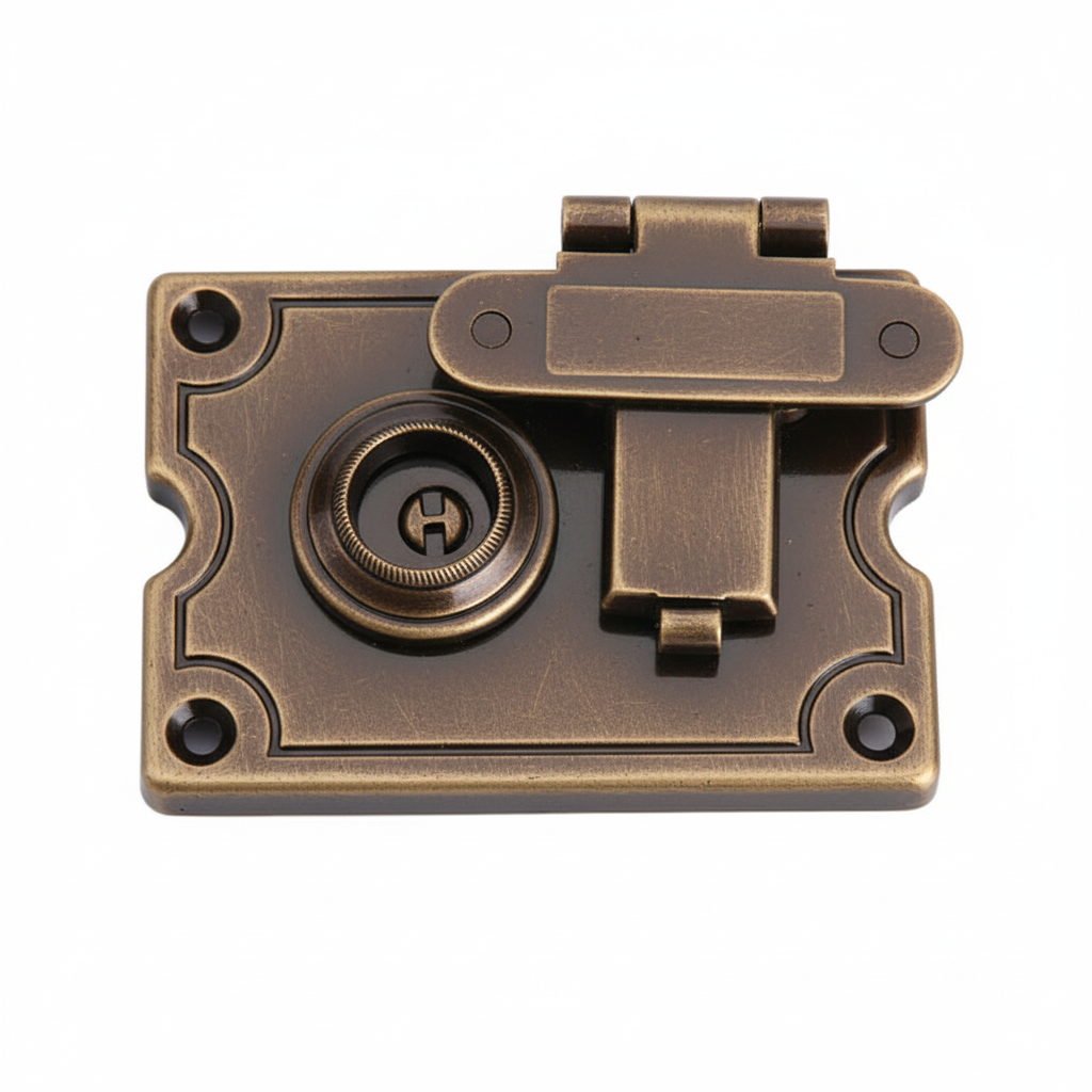 JHF198 keyed trunk clasp lock antique bronze finish
