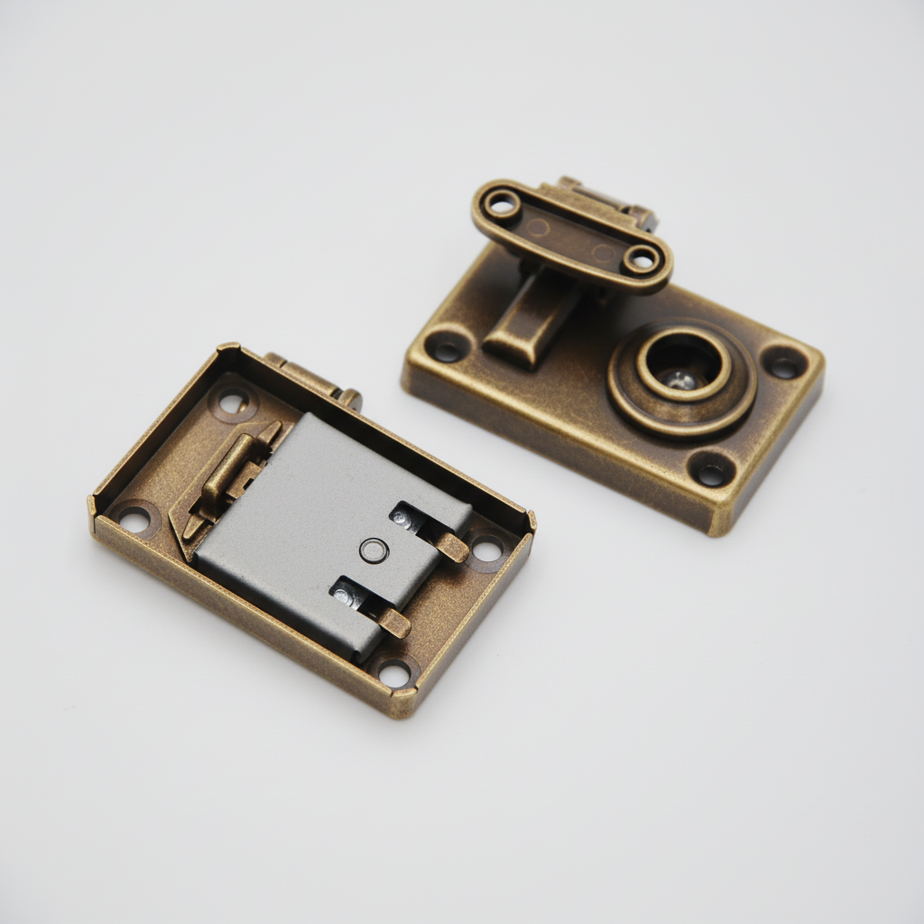 Metal trunk latch lock antique bronze finish