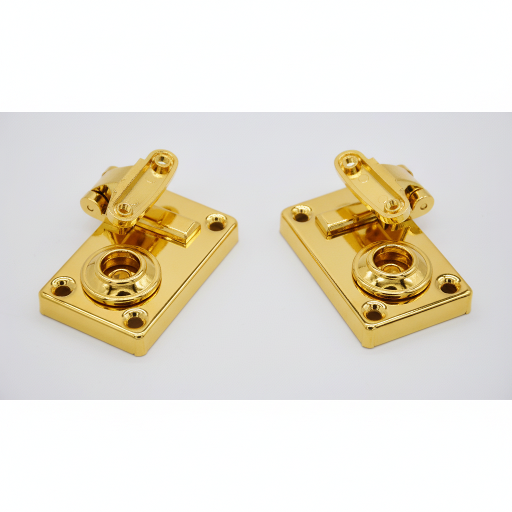 JHF263 trunk clasp lock gold finish - front view