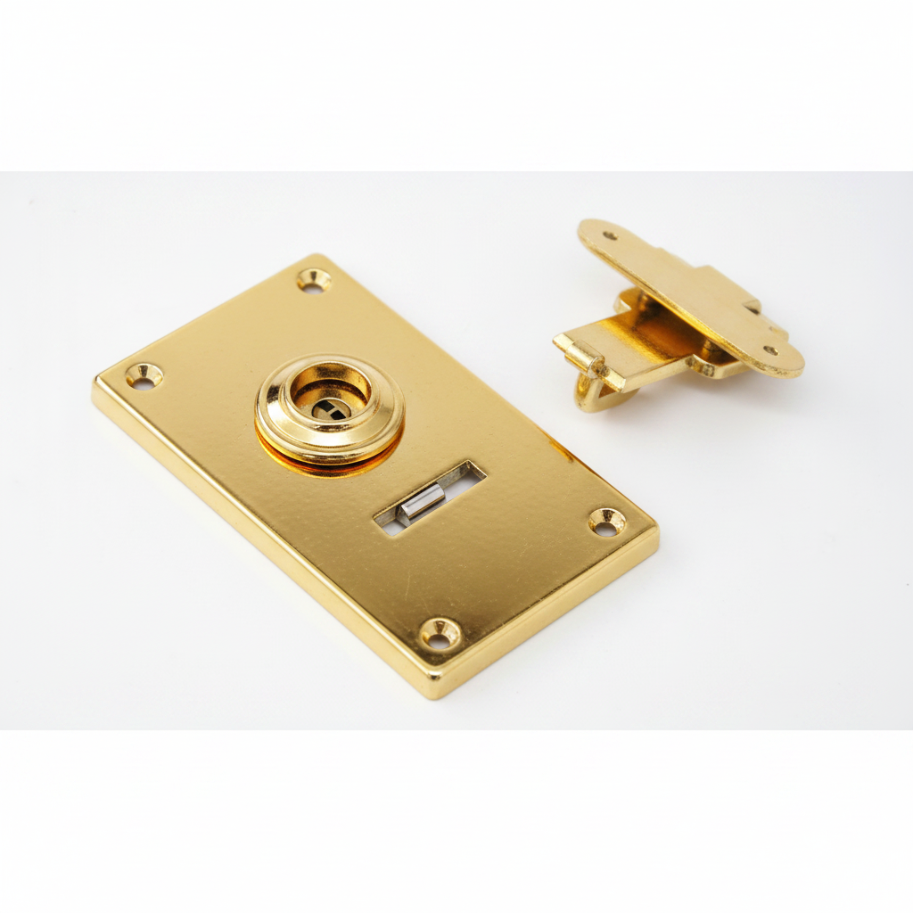Vintage rotary box lock - gold finish