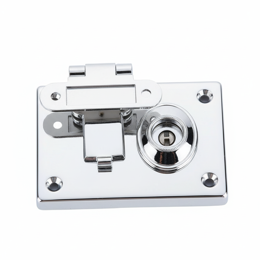 JHF187 recessed keyed trunk lock silver finish